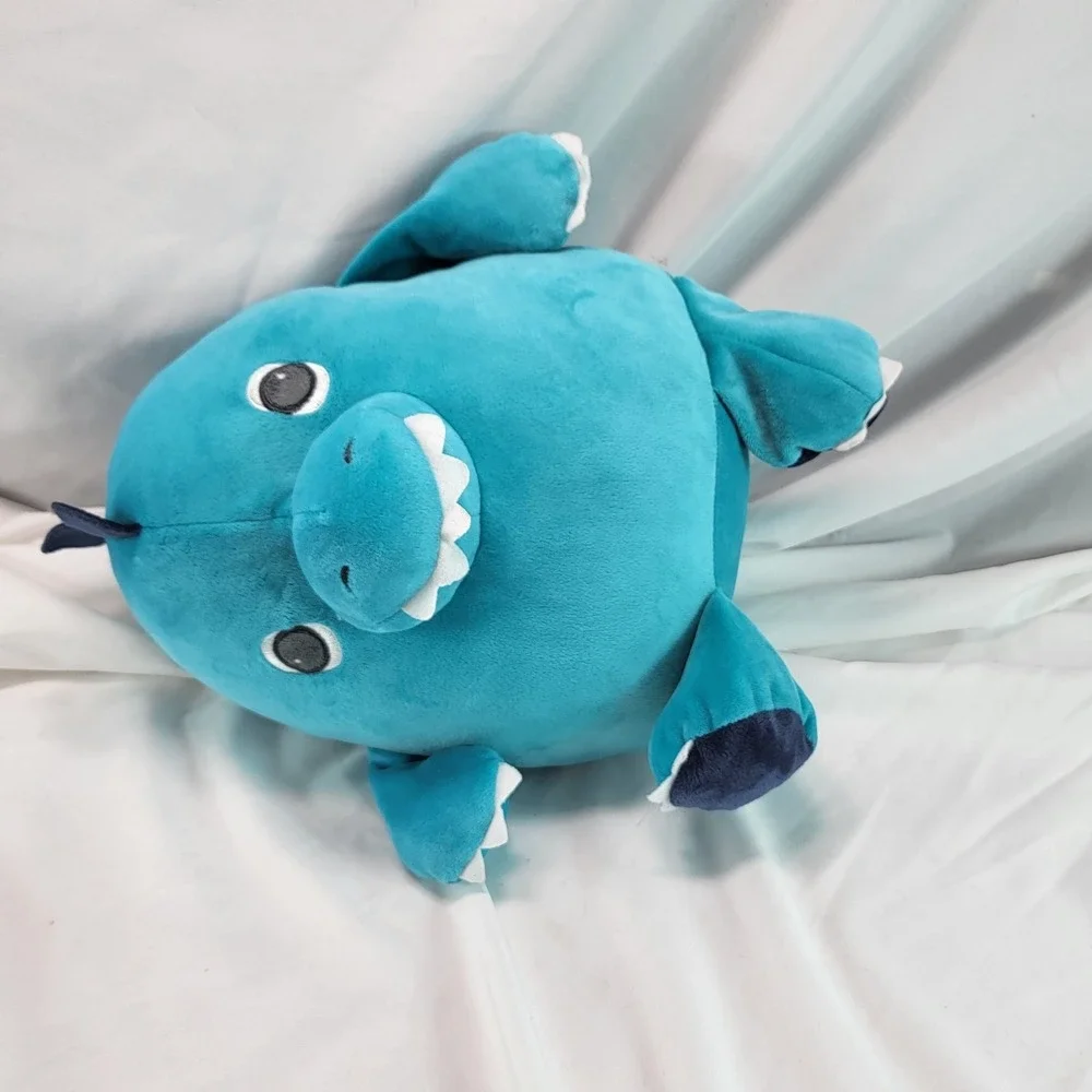 2019 Carter's Dinosaur‎ Aqua Blue Toothy Stuffed Plush Animal Squish Lovey 12in